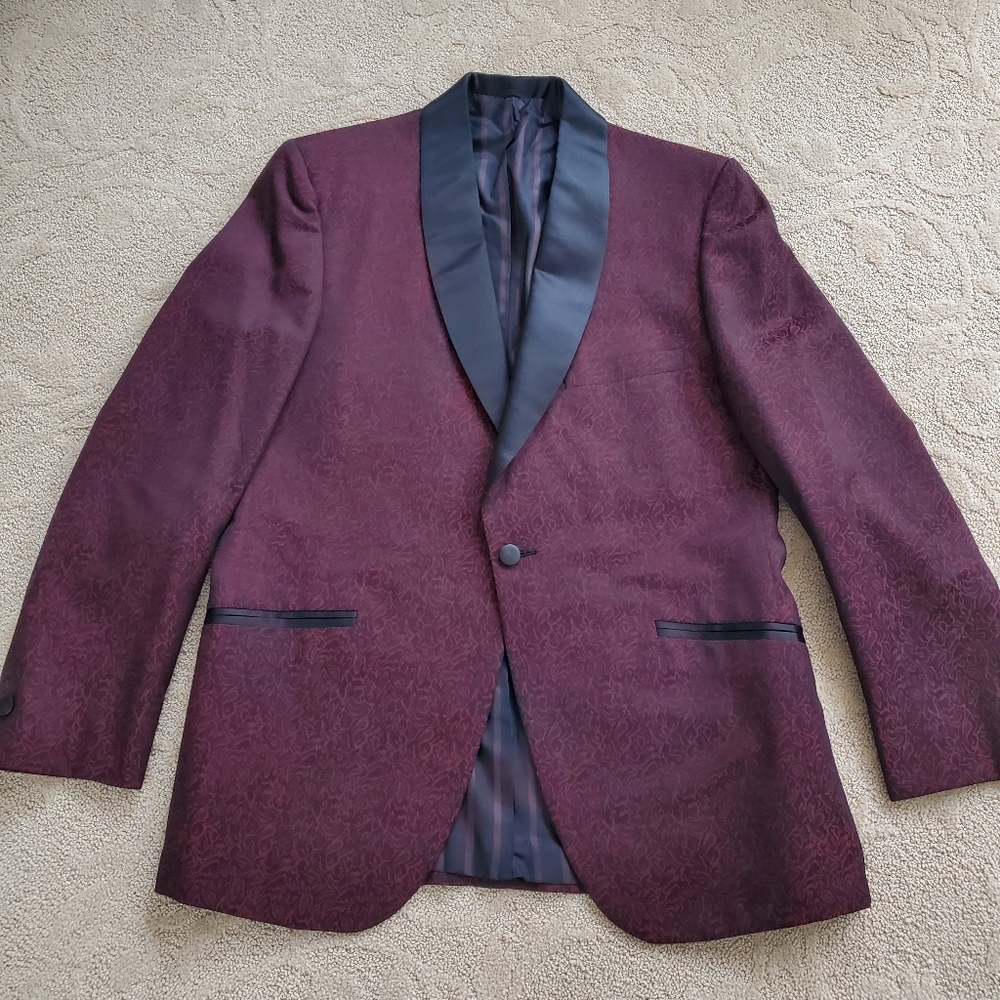 Lord West Formal Vintage Mens Designer Suit Jacket 35R? Black Purple